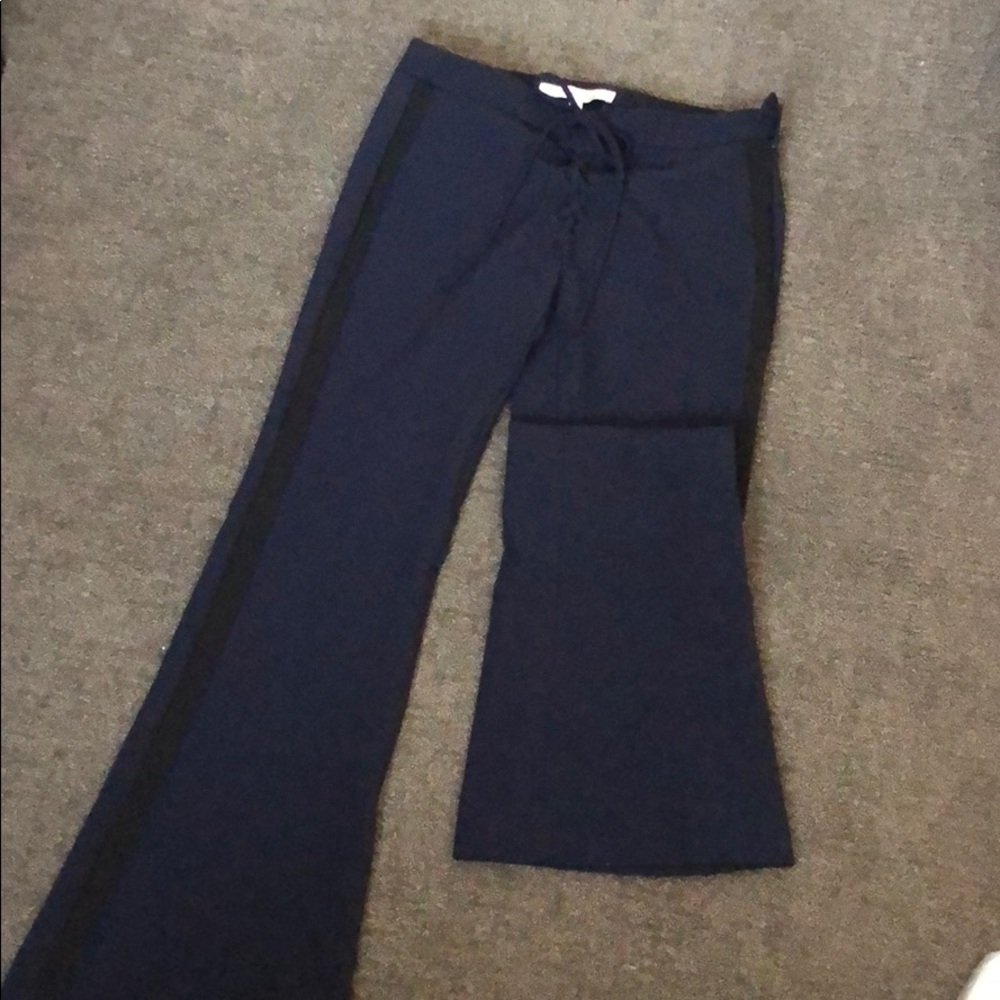 Banana Republic Flare Dress Pants Navy w Black